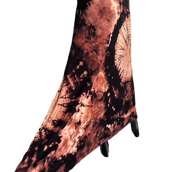 🆕 Hand Tie-Dyed Sunburst Maxi Skirt | Micromodal Blend | Inferno | Asymmetrical - Picture 3 of 4